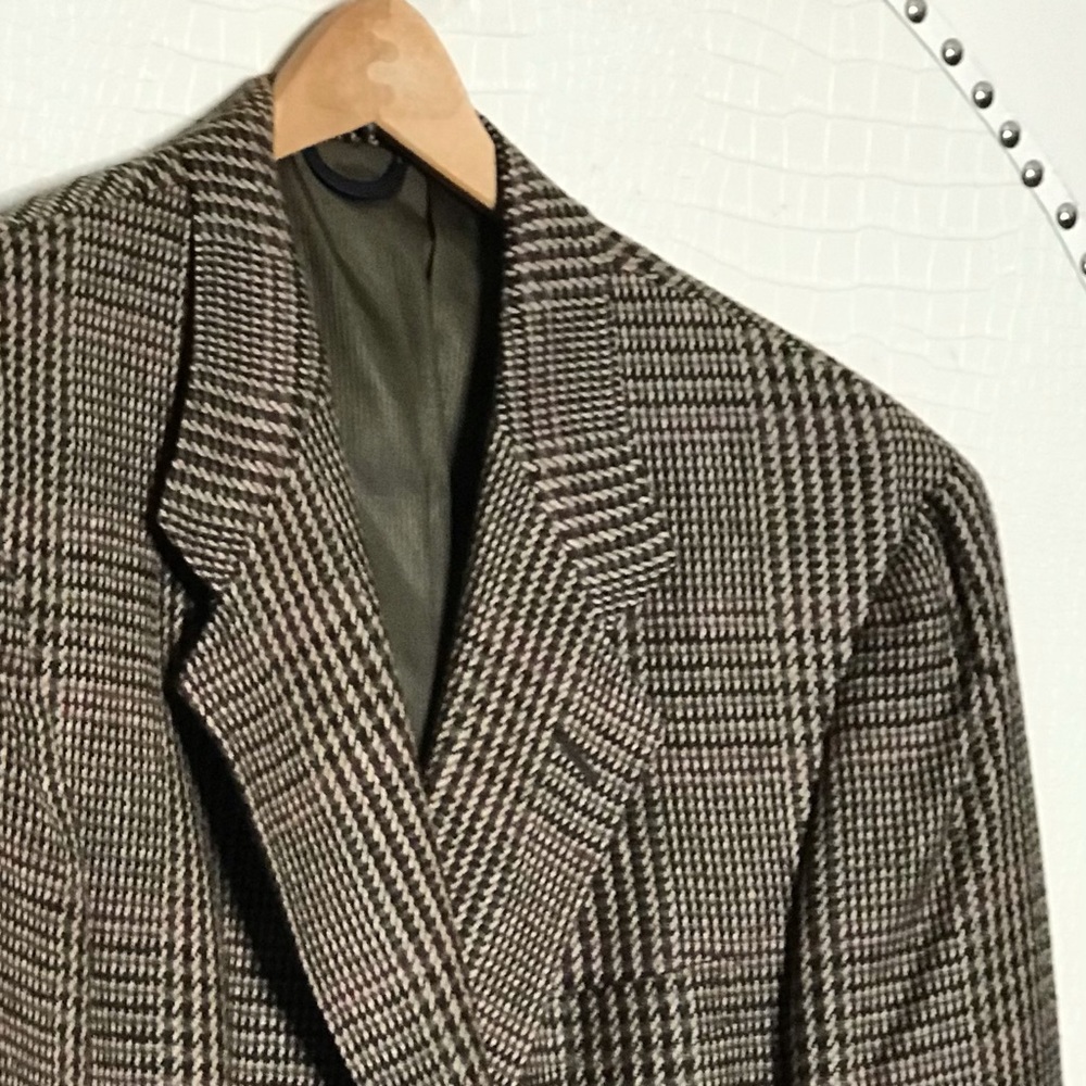 NWOT VTG AUSTIN REED BLAZER BROWN PLAID 48L